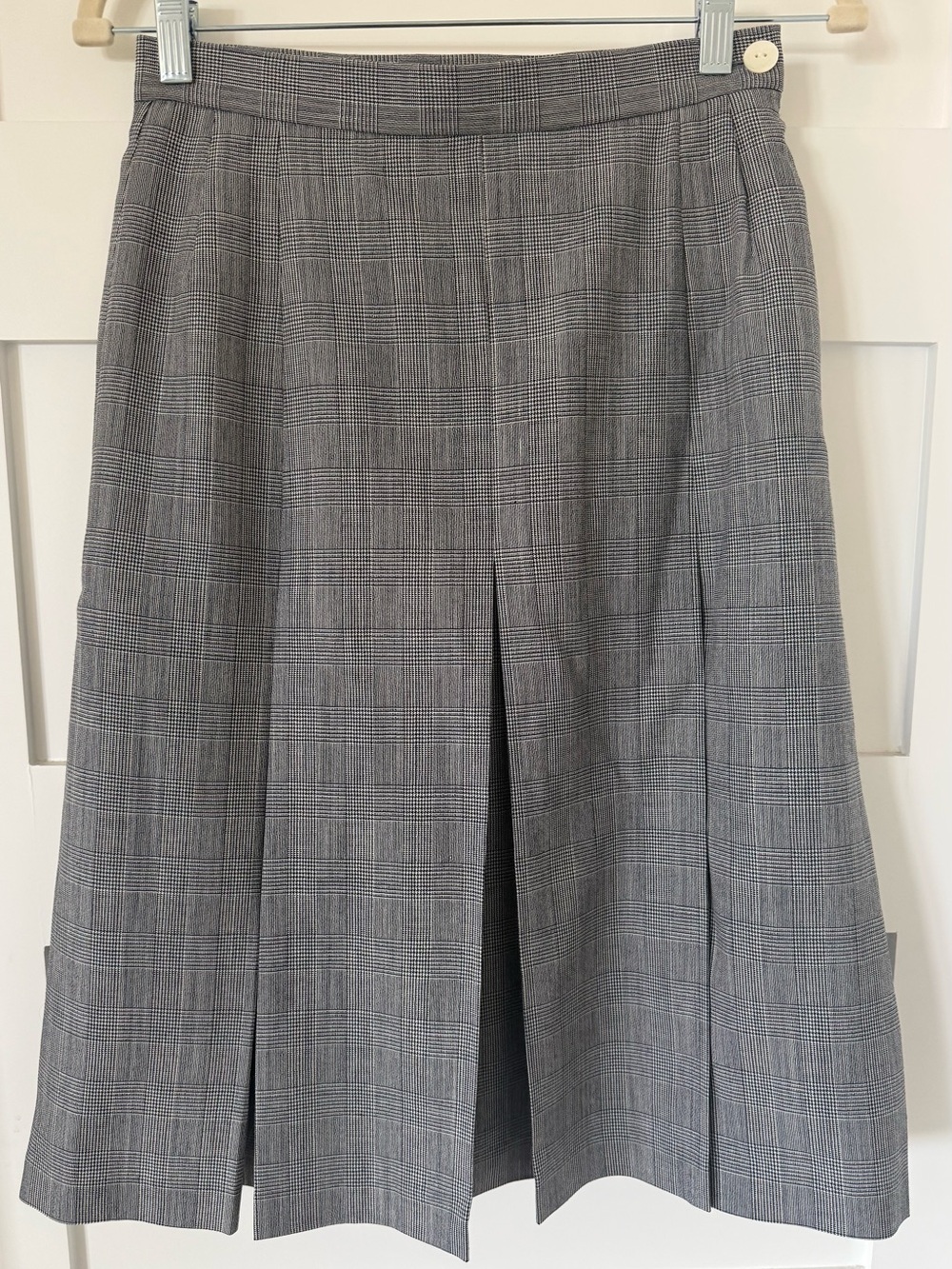 NWT Jaeger New Wool Glen Plaid Midi Skirt US 6 Made in Britain Lauren Style